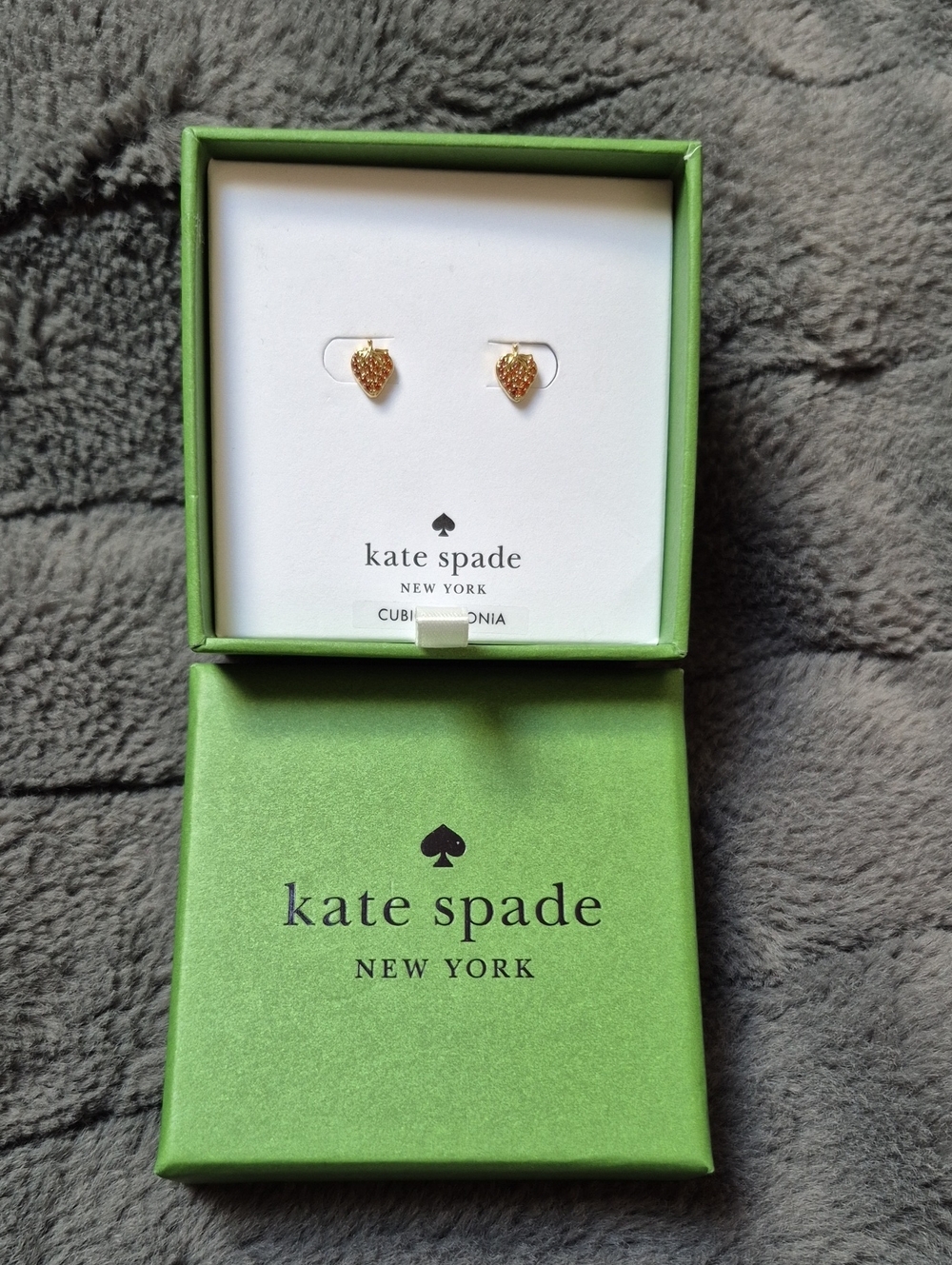 Kate Spade Dainty Strawberry Stud Earrings, New In Box! - Picture 6 of 7